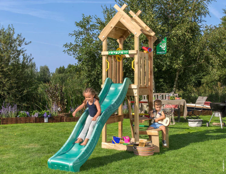 Jungle Totem Wooden climbing frame with slide & picnic table